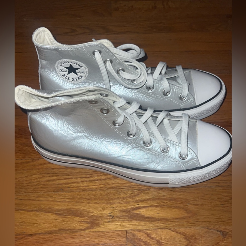 Converse Silver High-Top Platforms - image 3